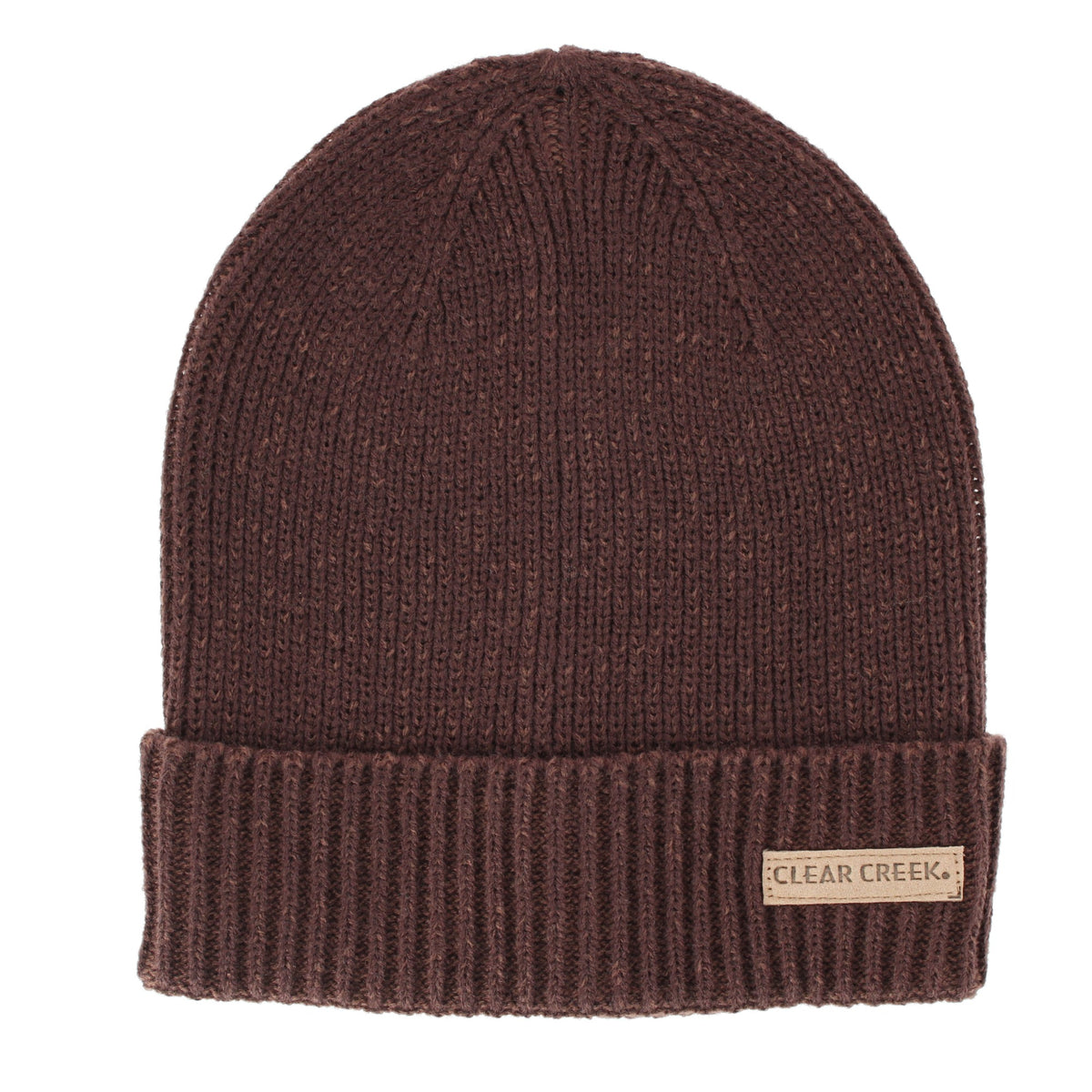 Clear Creek Men's Solid Color Knit Winter Beanie Cuff Hat - Brown