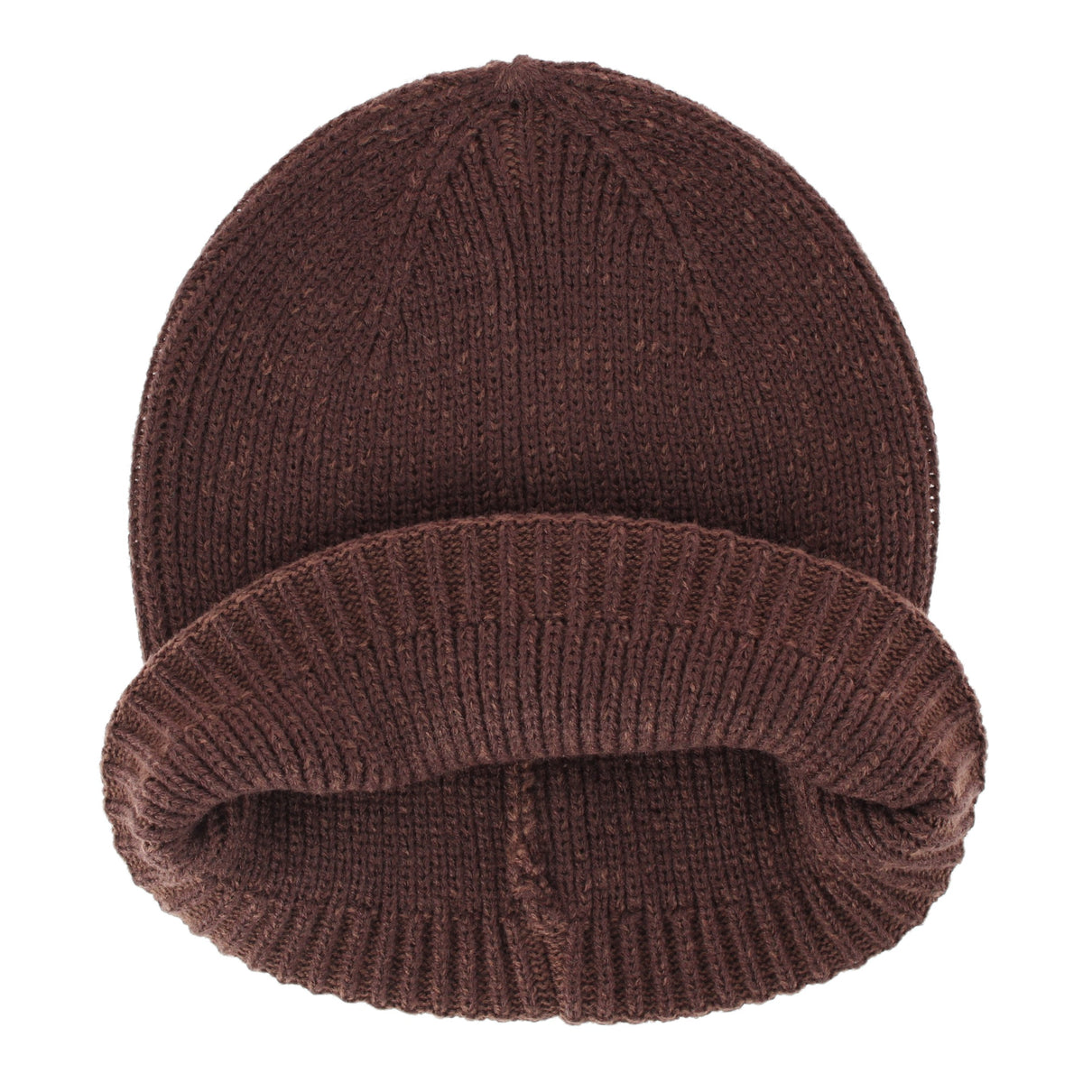 Clear Creek Men's Solid Color Knit Winter Beanie Cuff Hat - Brown