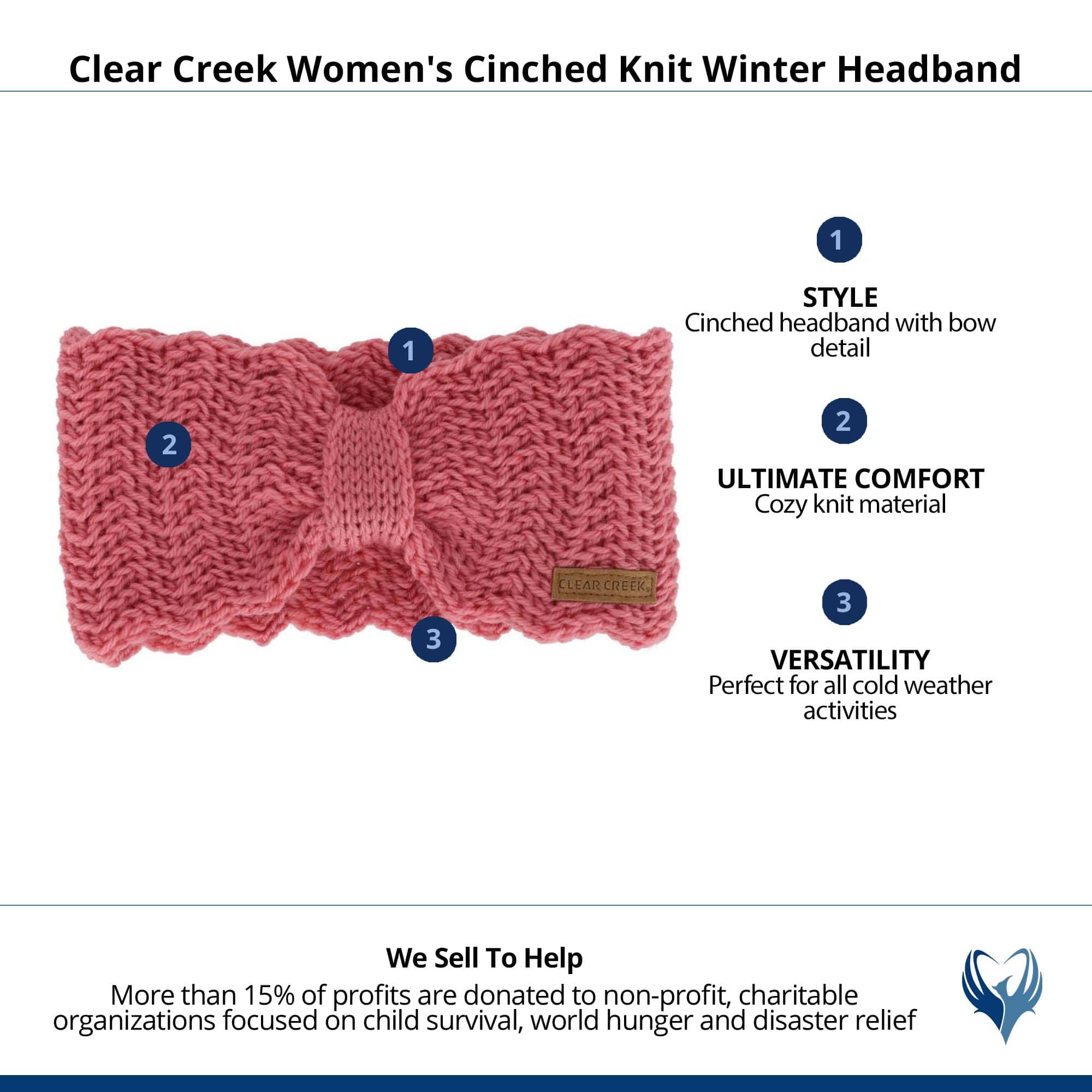 Clear Creek Women's Cinched Knit Winter Headband - Pink