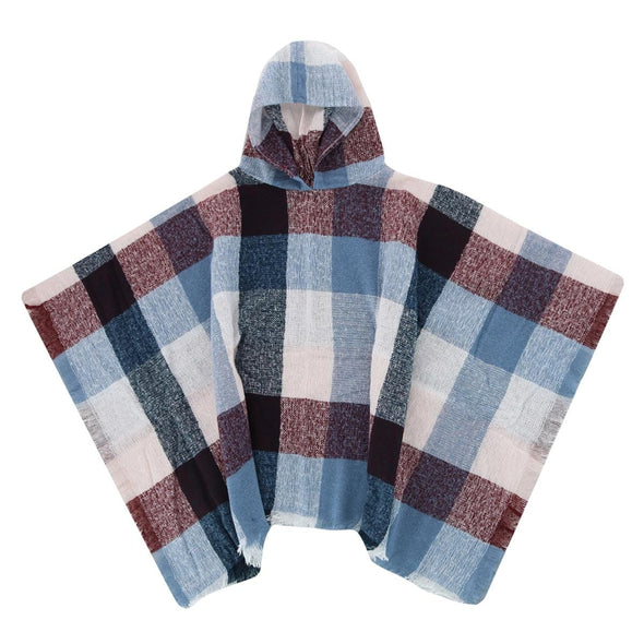 Women's Plaid Winter Scarf Hooded Poncho