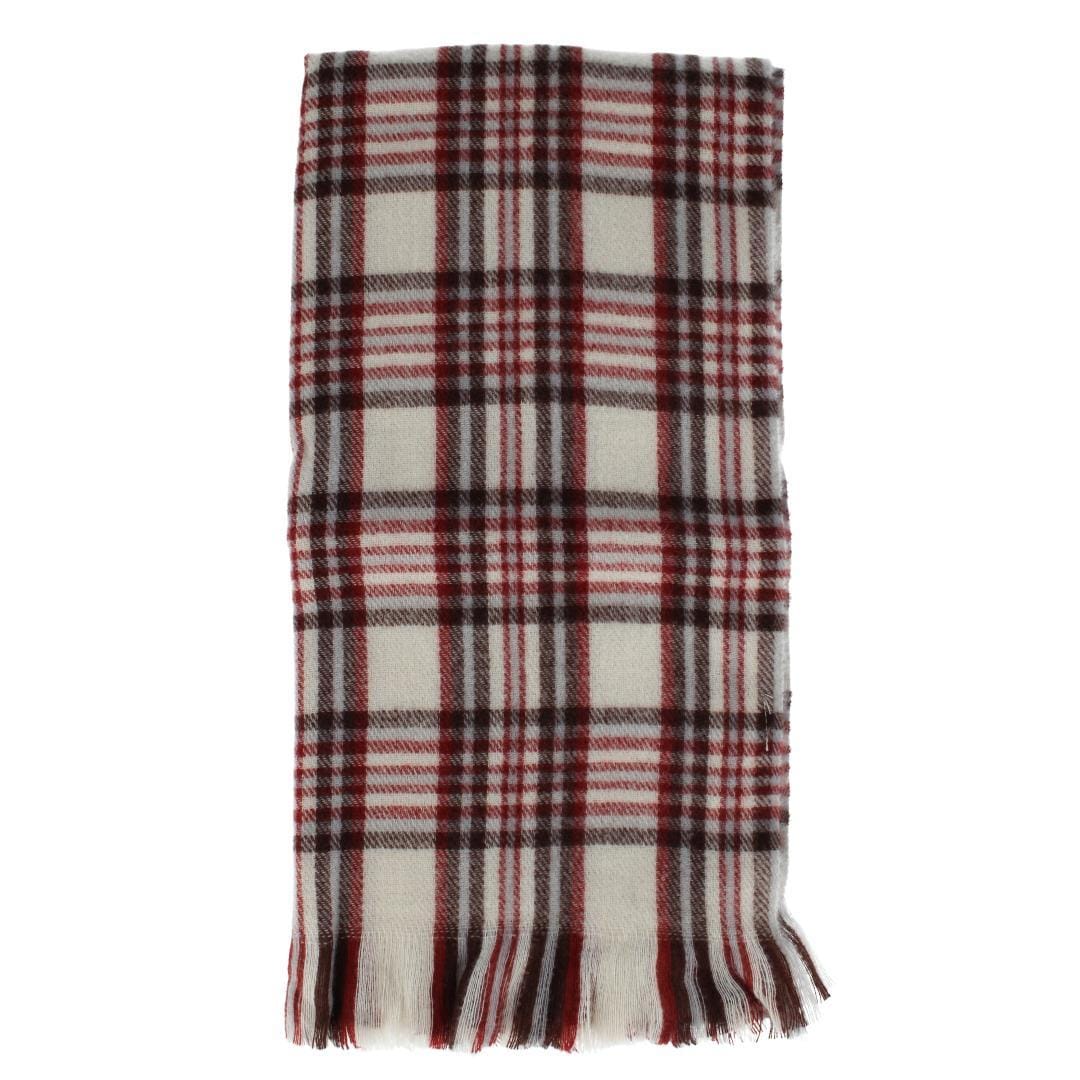 Clear Creek Men's Soft Plaid Winter Scarf with Fringe - Beige