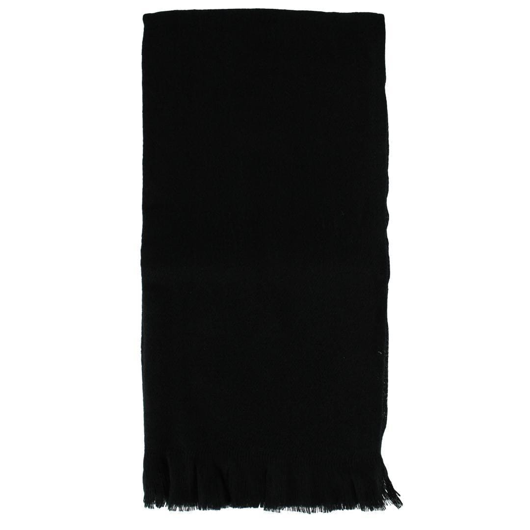 Clear Creek Men's Soft Solid Color Winter Scarf with Fringe - Black