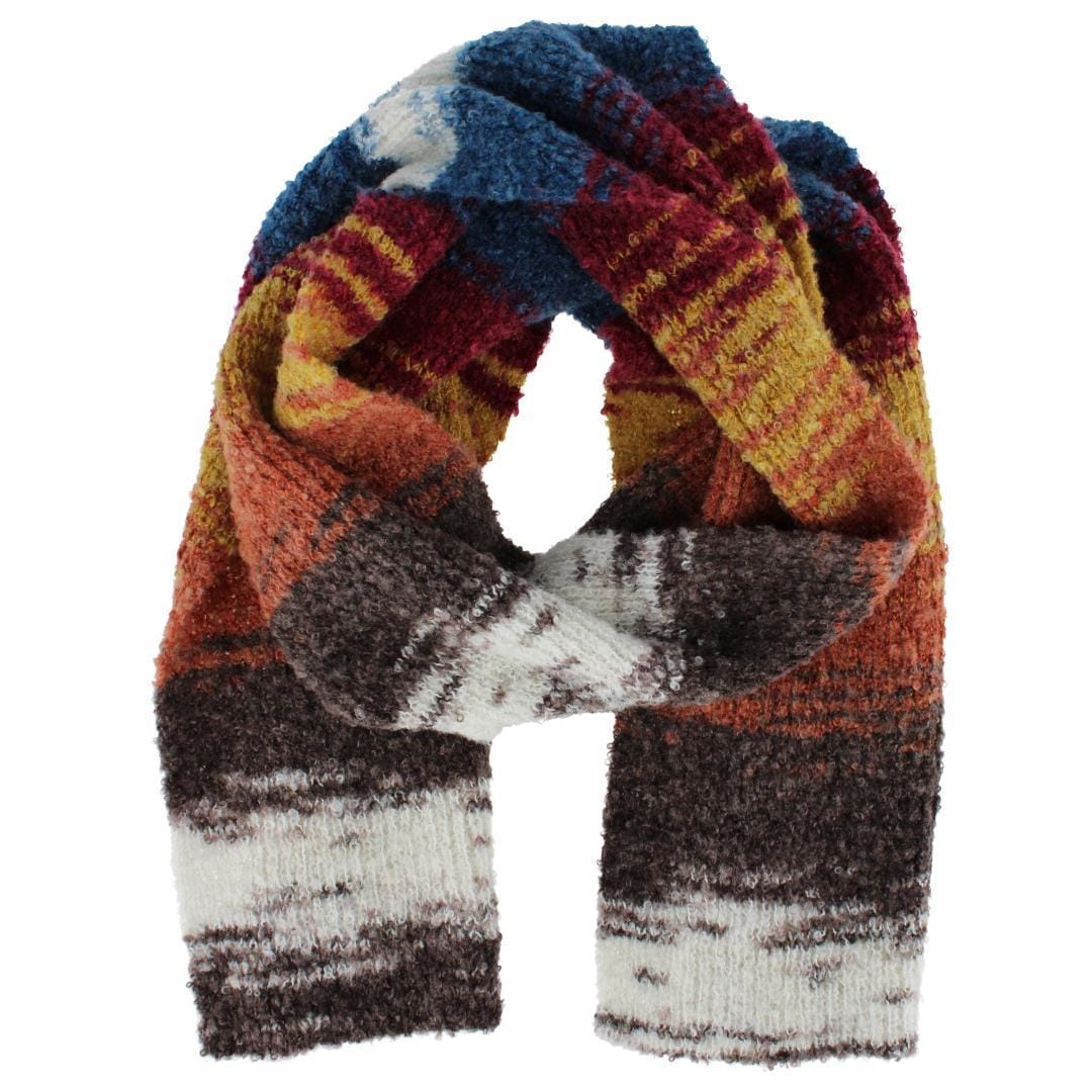 Clear Creek Women's Multi Color Curly Knit Winter Scarf - Yellow