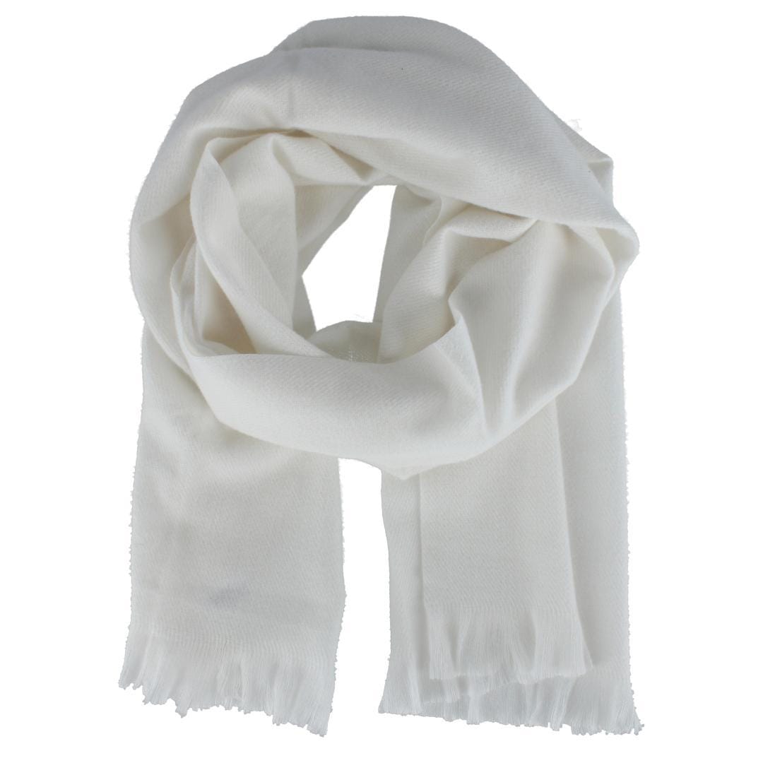Clear Creek Women's Solid Winter Scarf with Fringe - Ivory