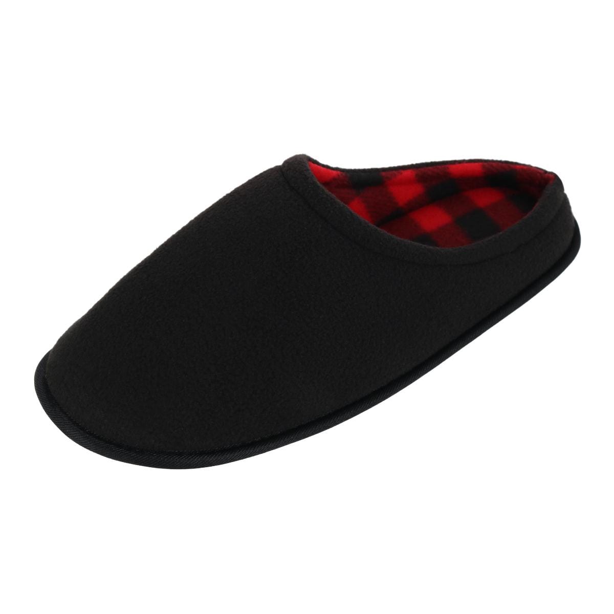 Clear Creek Men's Polar Fleece Plaid Scuff Slippers - Men's Polar Fleece Plaid Scuff Slippers