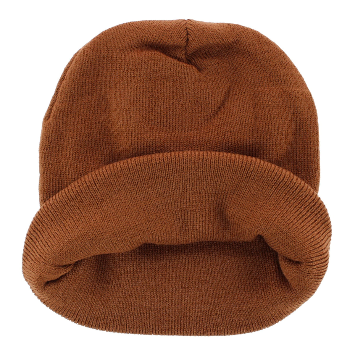 Job Site Men's Knit Winter Beanie Cuff Hat, 2 Pack, Black & Color - Brown