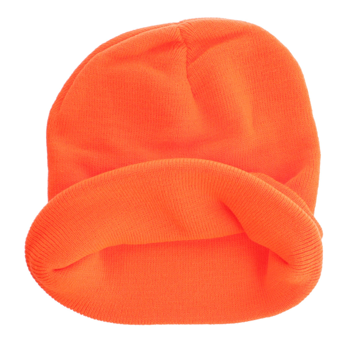 Job Site Men's Knit Winter Beanie Cuff Hat, 2 Pack, Black & Color - Orange