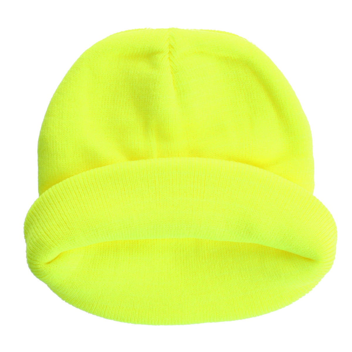 Job Site Men's Knit Winter Beanie Cuff Hat, 2 Pack, Black & Color - Yellow