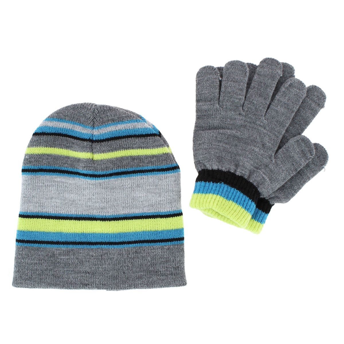 Escape Boys' Stripe Winter Beanie Hat and Gloves Set Ages 4-8
