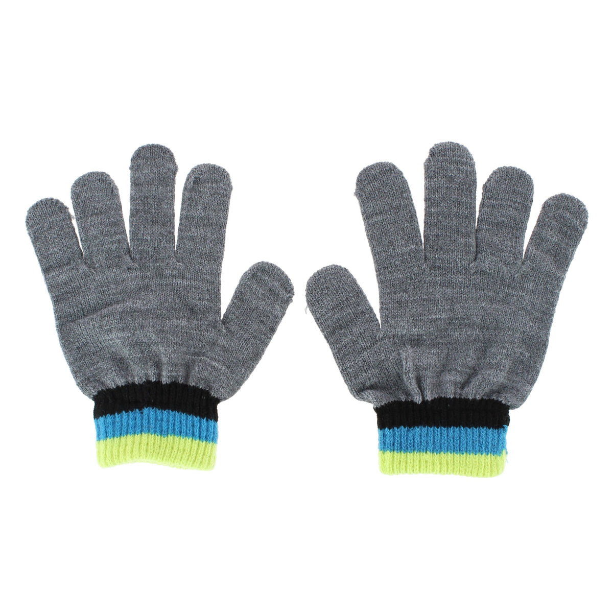 Escape Boys' Stripe Winter Beanie Hat and Gloves Set Ages 4-8 - Gray