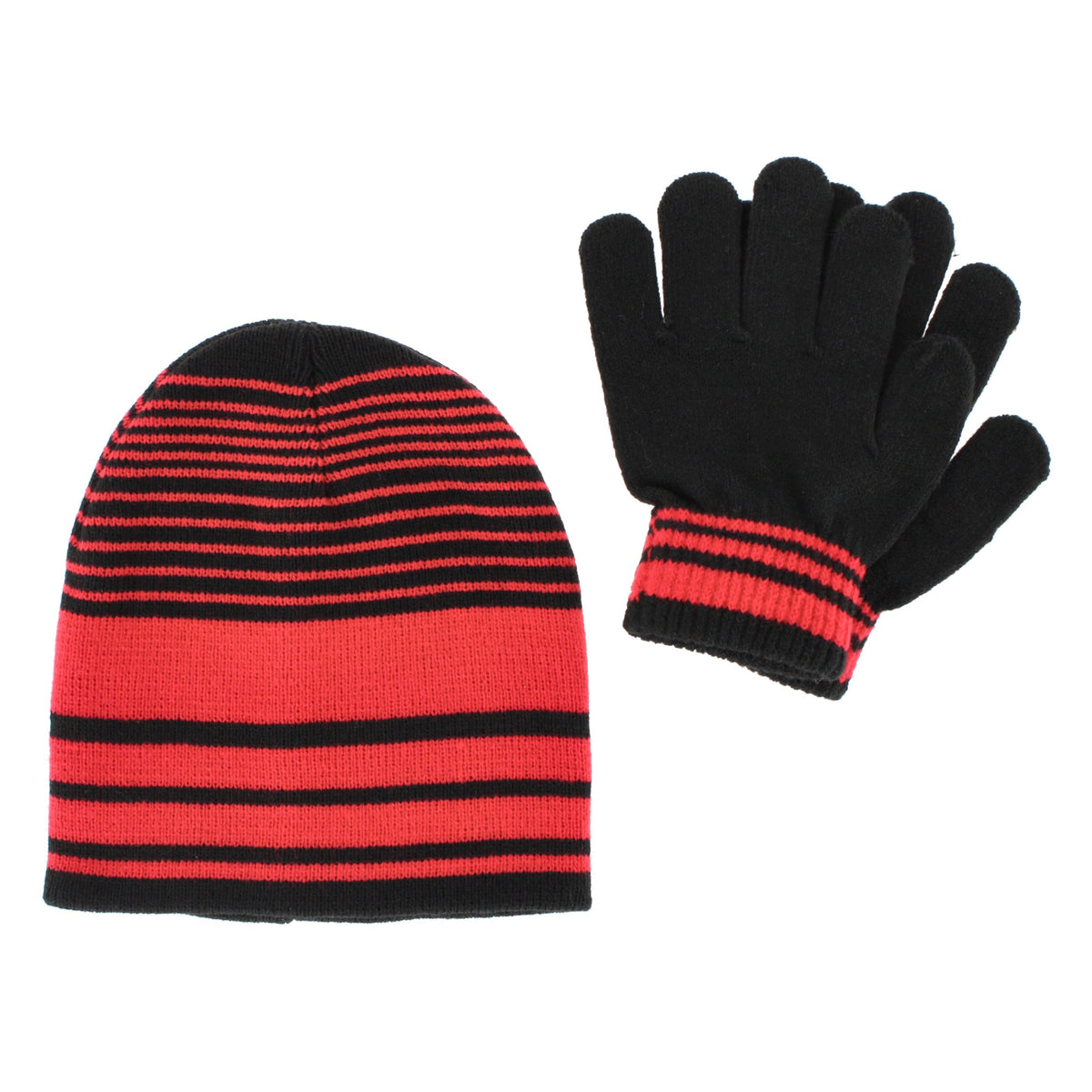 Escape Boys' Stripe Winter Beanie Hat and Gloves Set Ages 4-8