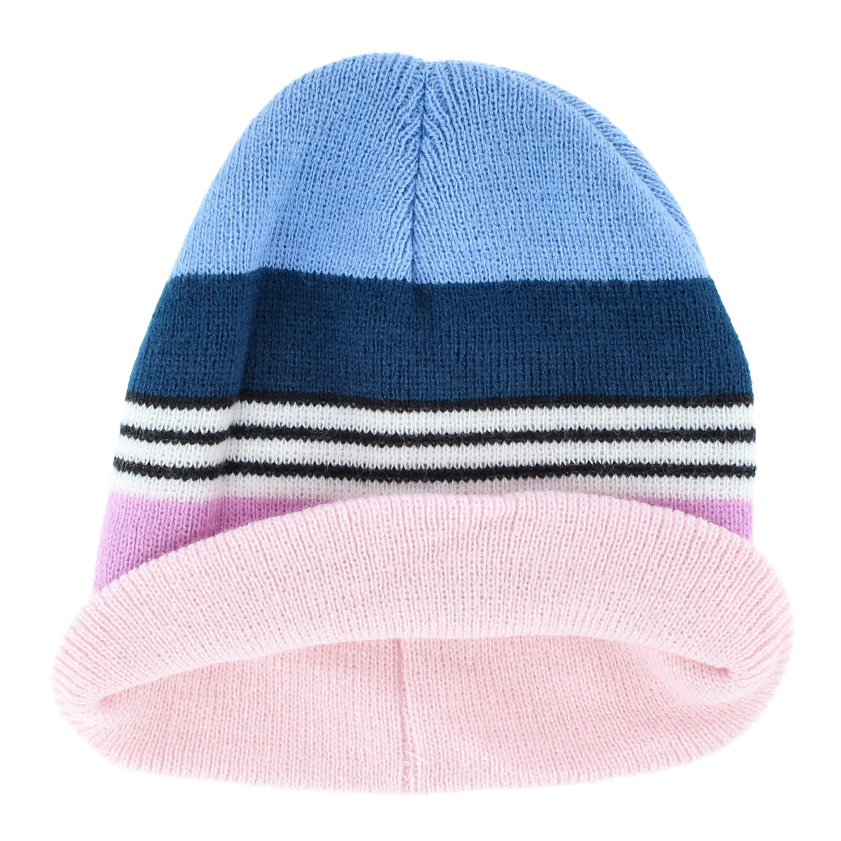 Escape Girls' Stripe Winter Beanie Hat and Gloves Set Ages 4-8 - Navy