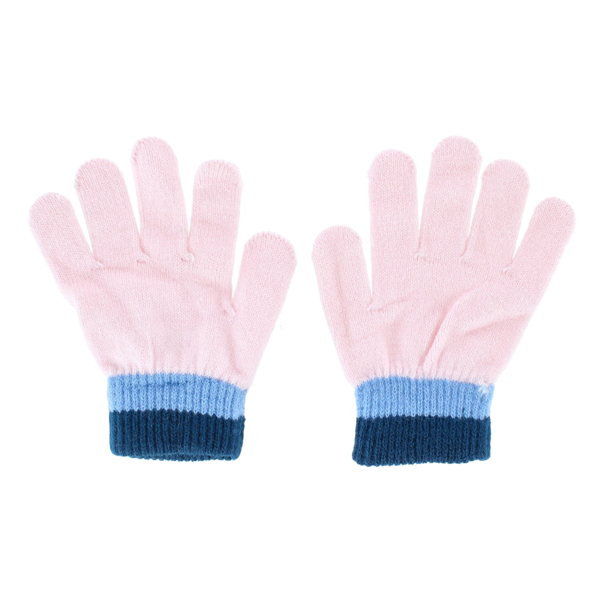 Escape Girls' Stripe Winter Beanie Hat and Gloves Set Ages 4-8 - Navy