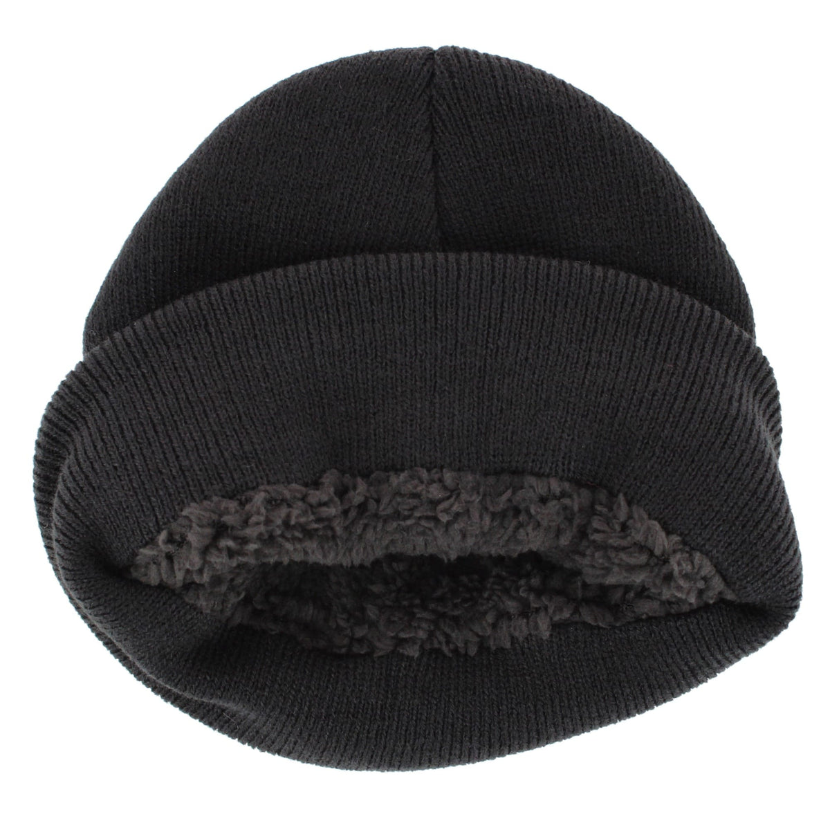 Escape Heat Kids' Sherpa Lined Winter Cuff Beanie Hat - Black