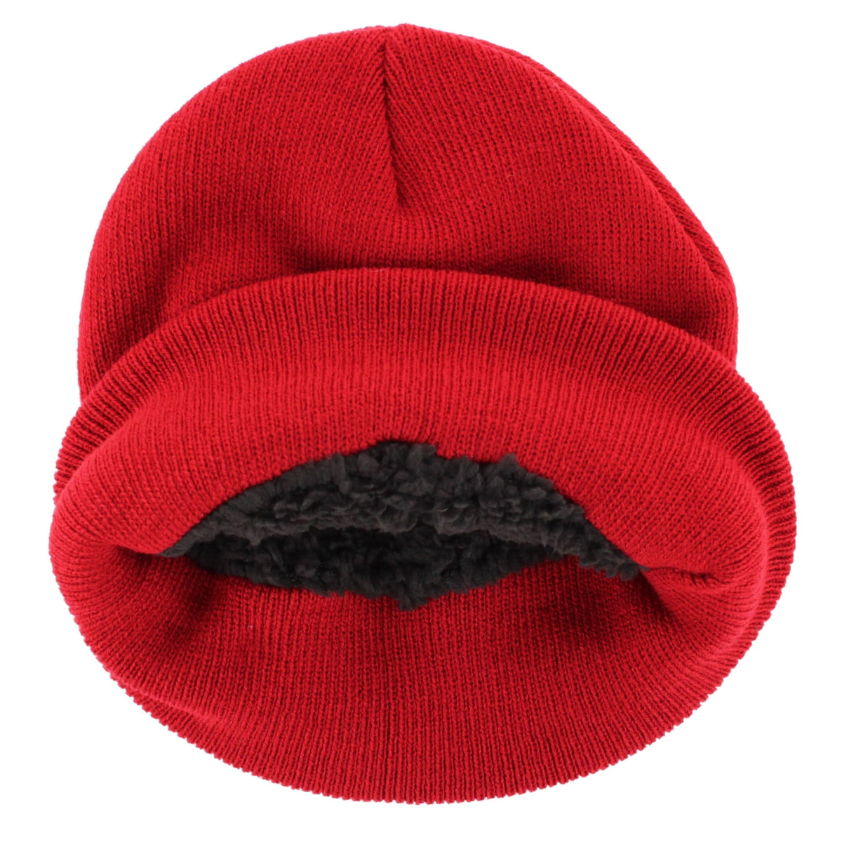 Escape Heat Kids' Sherpa Lined Winter Cuff Beanie Hat - Red