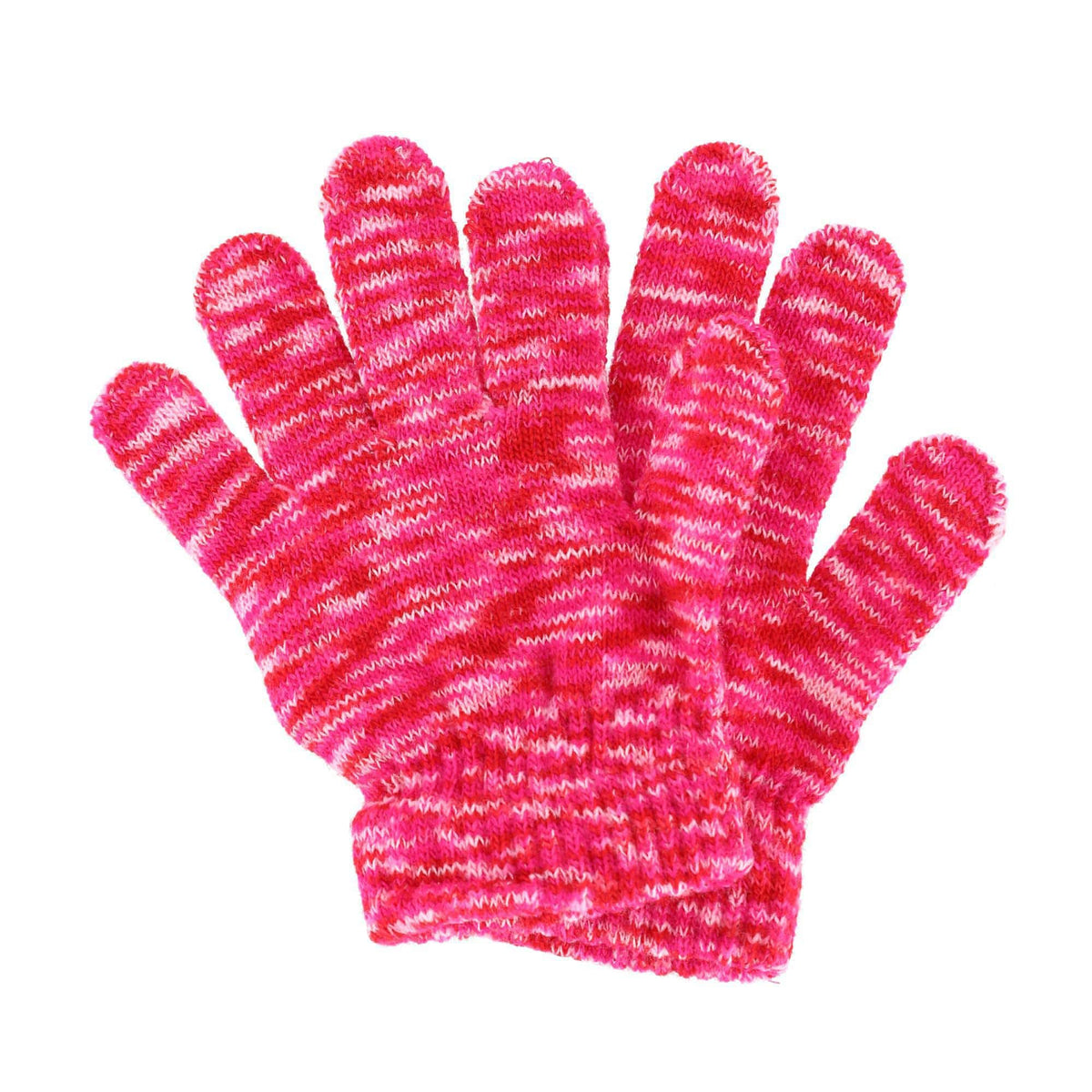 Polar Extreme Girl's One Size Multi Knit Magic Gloves (Pack of 3) - Pink