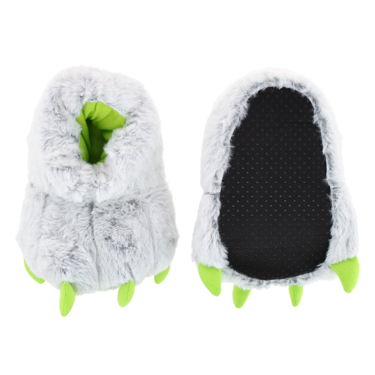 Polar Extreme Boy's One Size Fits Most Monster Claw Plush Slipper - Grey