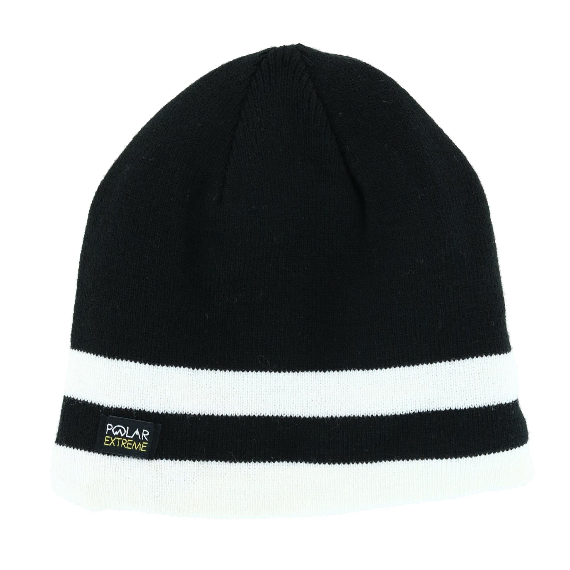 Polar Extreme Girl's One Size Double Stripe Hat and Texting Glove Set - Black