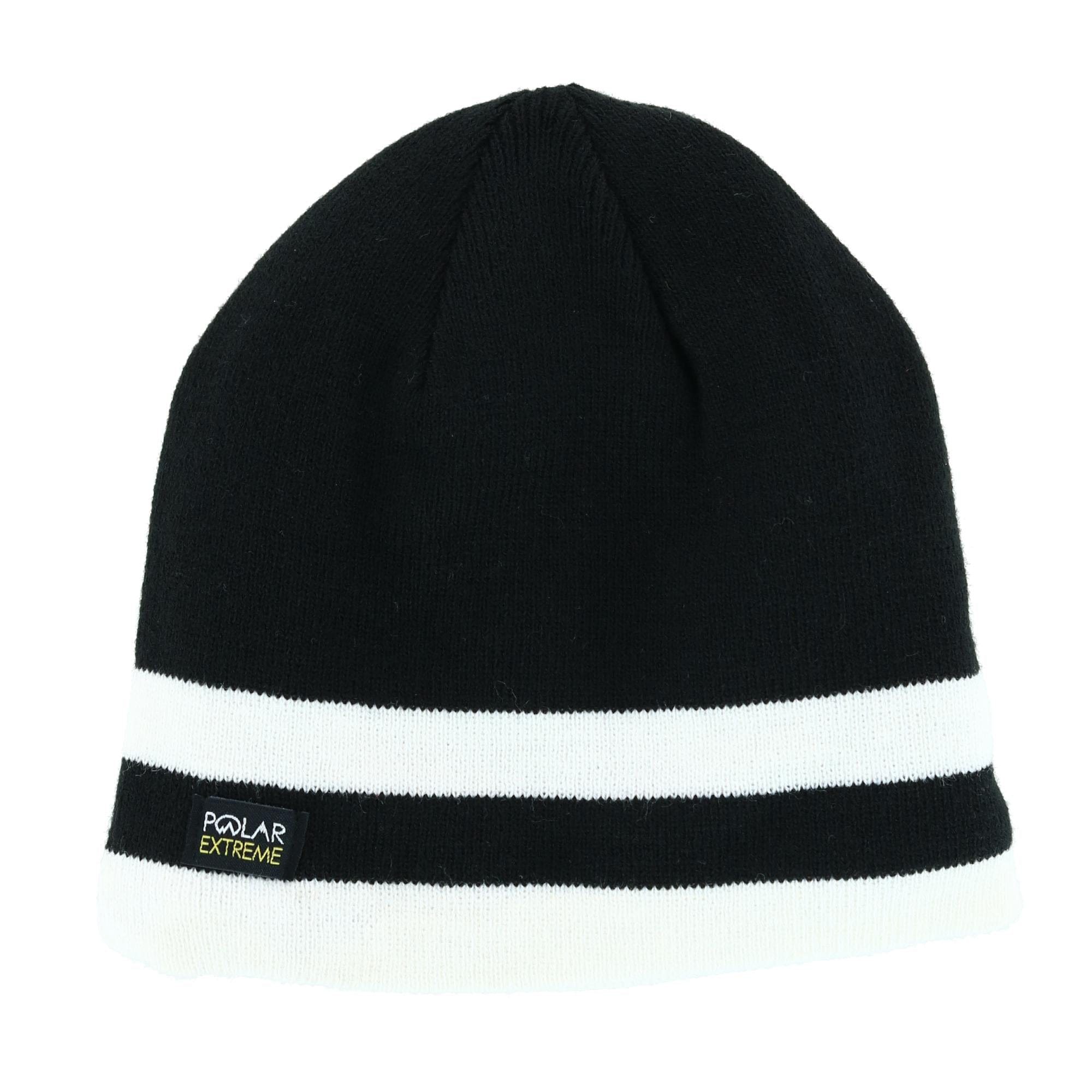 Polar Extreme Girl's One Size Double Stripe Hat and Texting Glove Set - Black