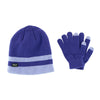 Girl's One Size Double Stripe Hat and Texting Glove Set