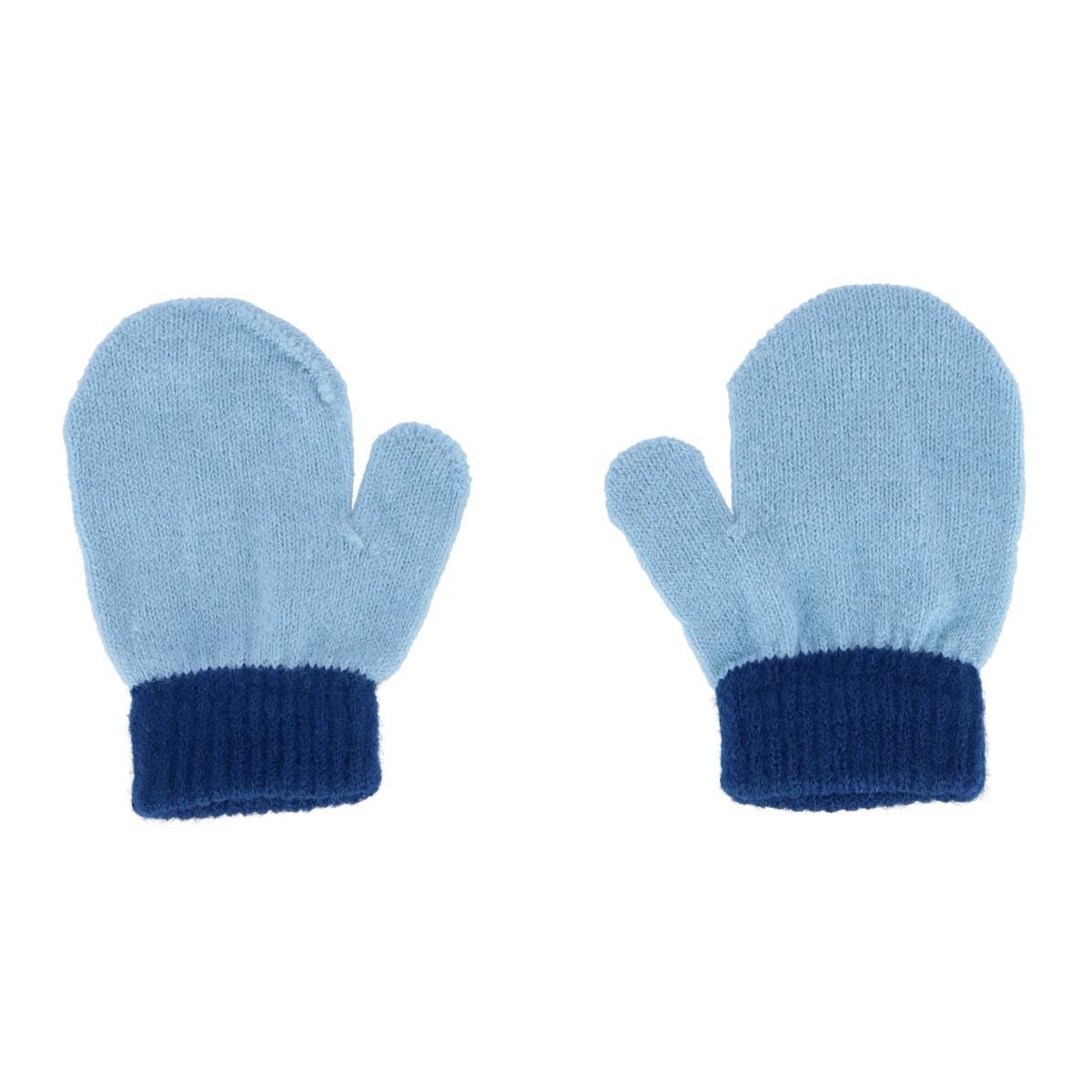 Polar Extreme Kids' Infant Cable Knit Winter Beanie and Mitten Set - Blue