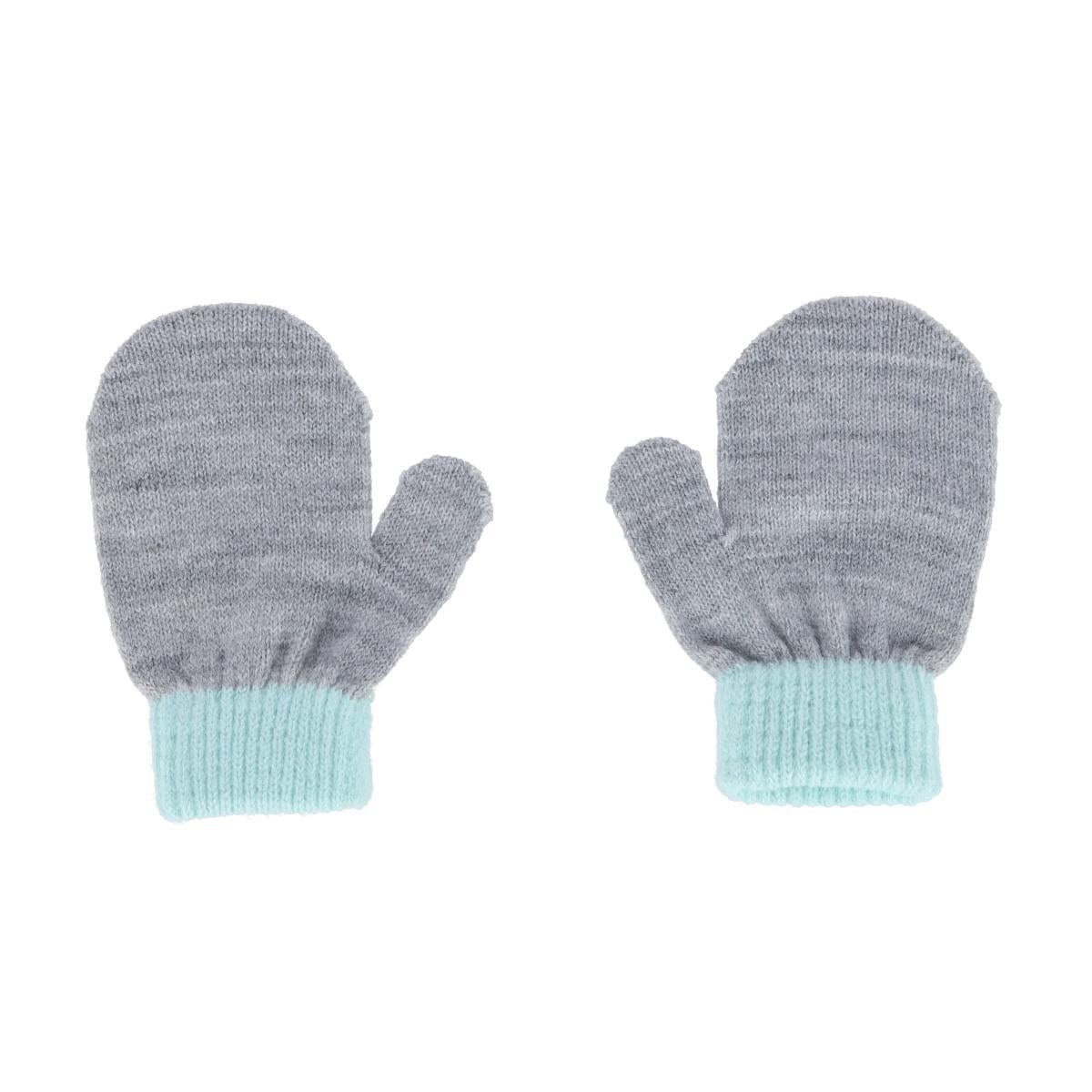Polar Extreme Kids' Infant Cable Knit Winter Beanie and Mitten Set - Light Gray