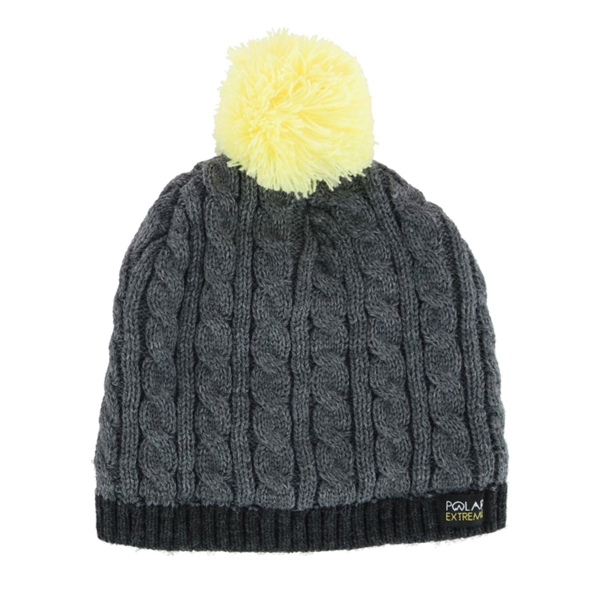 Polar Extreme Kids' Toddler Cable Knit Winter Beanie and Mitten Set - Dark Gray