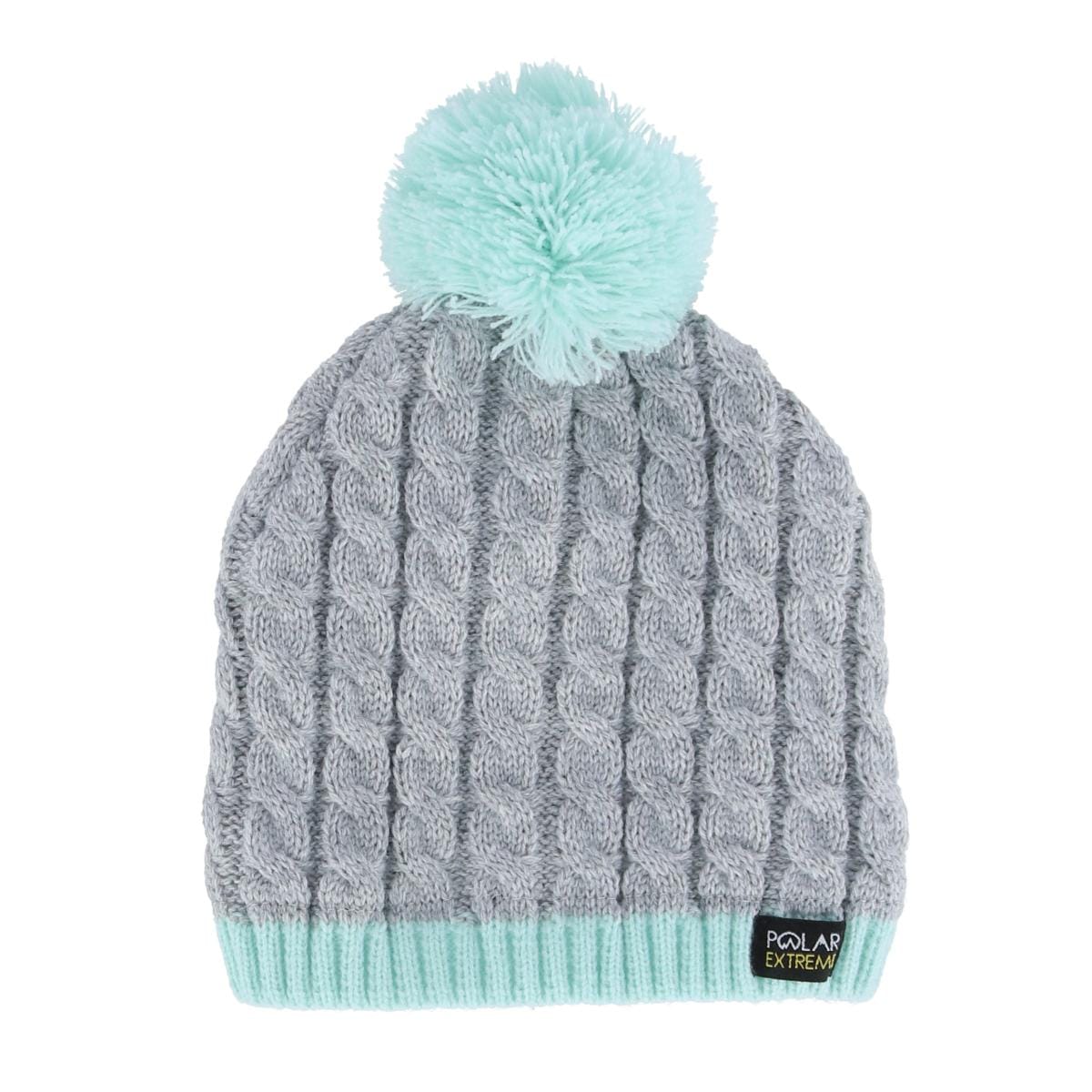 Polar Extreme Kids' Toddler Cable Knit Winter Beanie and Mitten Set - Light Gray