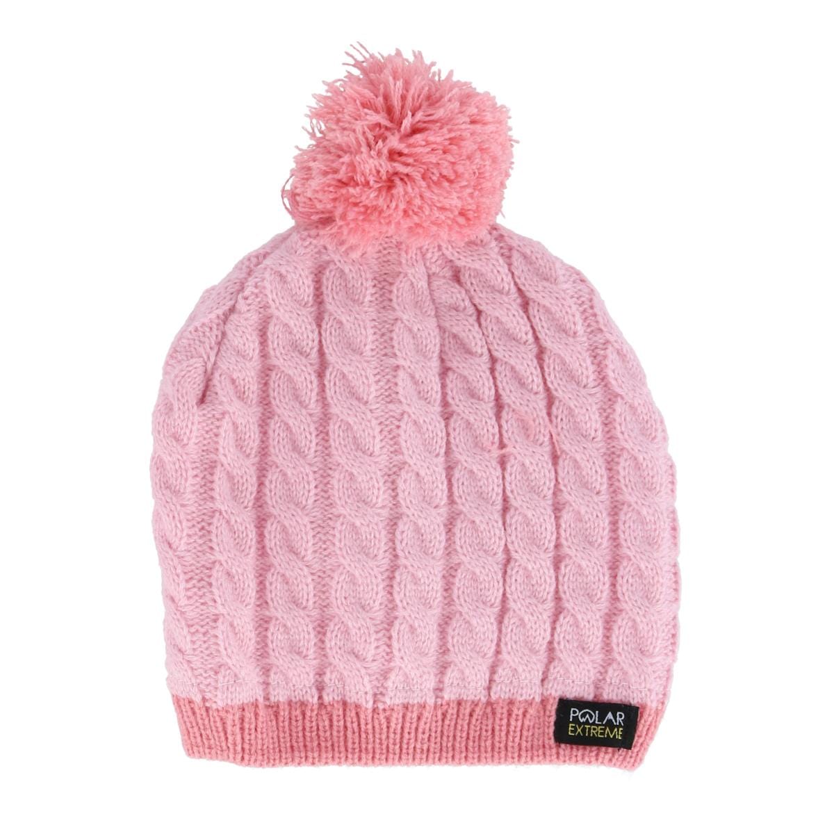 Polar Extreme Kids' Toddler Cable Knit Winter Beanie and Mitten Set - Pink