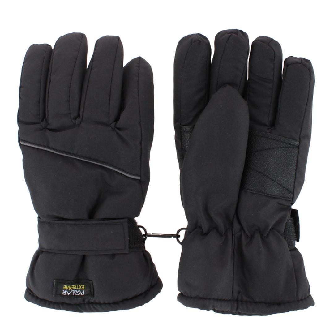 Polar Extreme Boy's Lined Beanie and Ski Glove Winter 2 Piece Set - Black