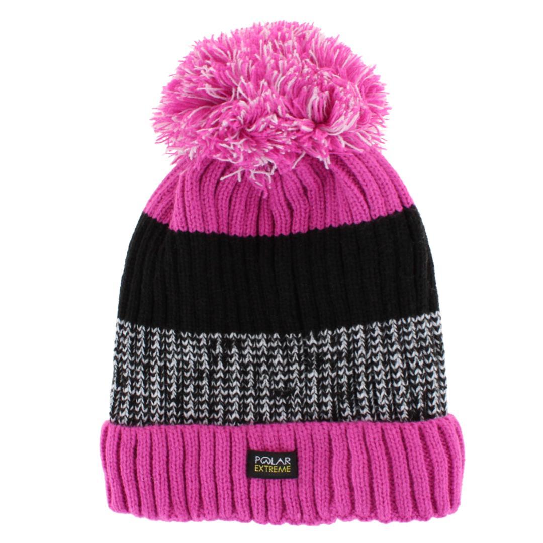 Polar Extreme Girl's Lined Beanie and Ski Glove Winter 2 Piece Set - Pink