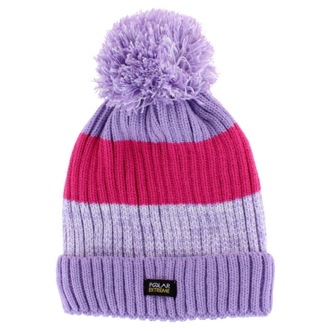 Polar Extreme Girl's Lined Beanie and Ski Glove Winter 2 Piece Set - Purple