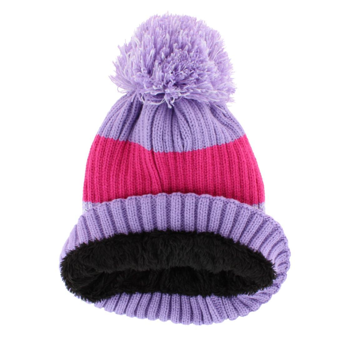 Polar Extreme Girl's Lined Beanie and Ski Glove Winter 2 Piece Set - Purple