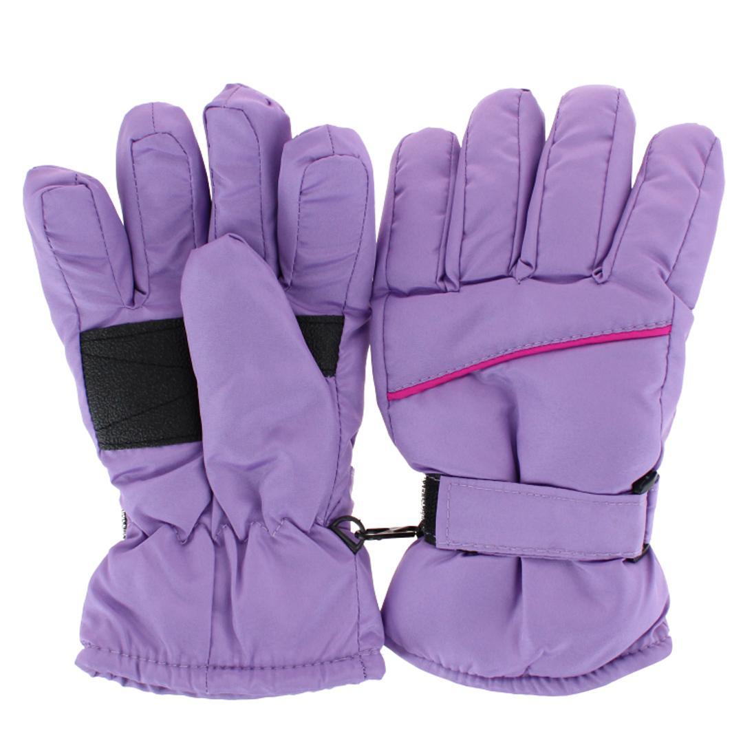 Polar Extreme Girl's Lined Beanie and Ski Glove Winter 2 Piece Set - Purple