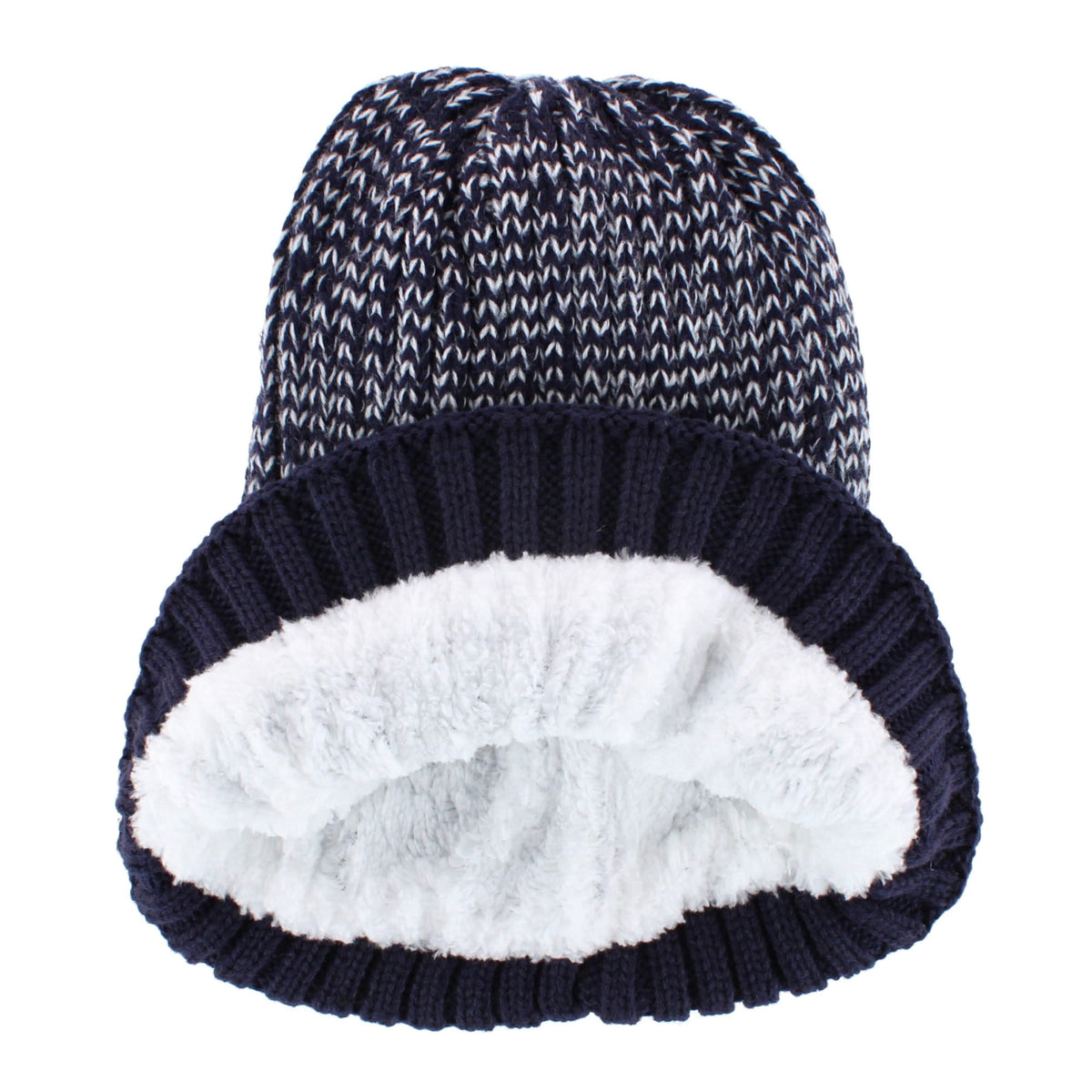 Polar Extreme Boys' Marled Ribbed Winter Beanie & Gloves Set - Navy