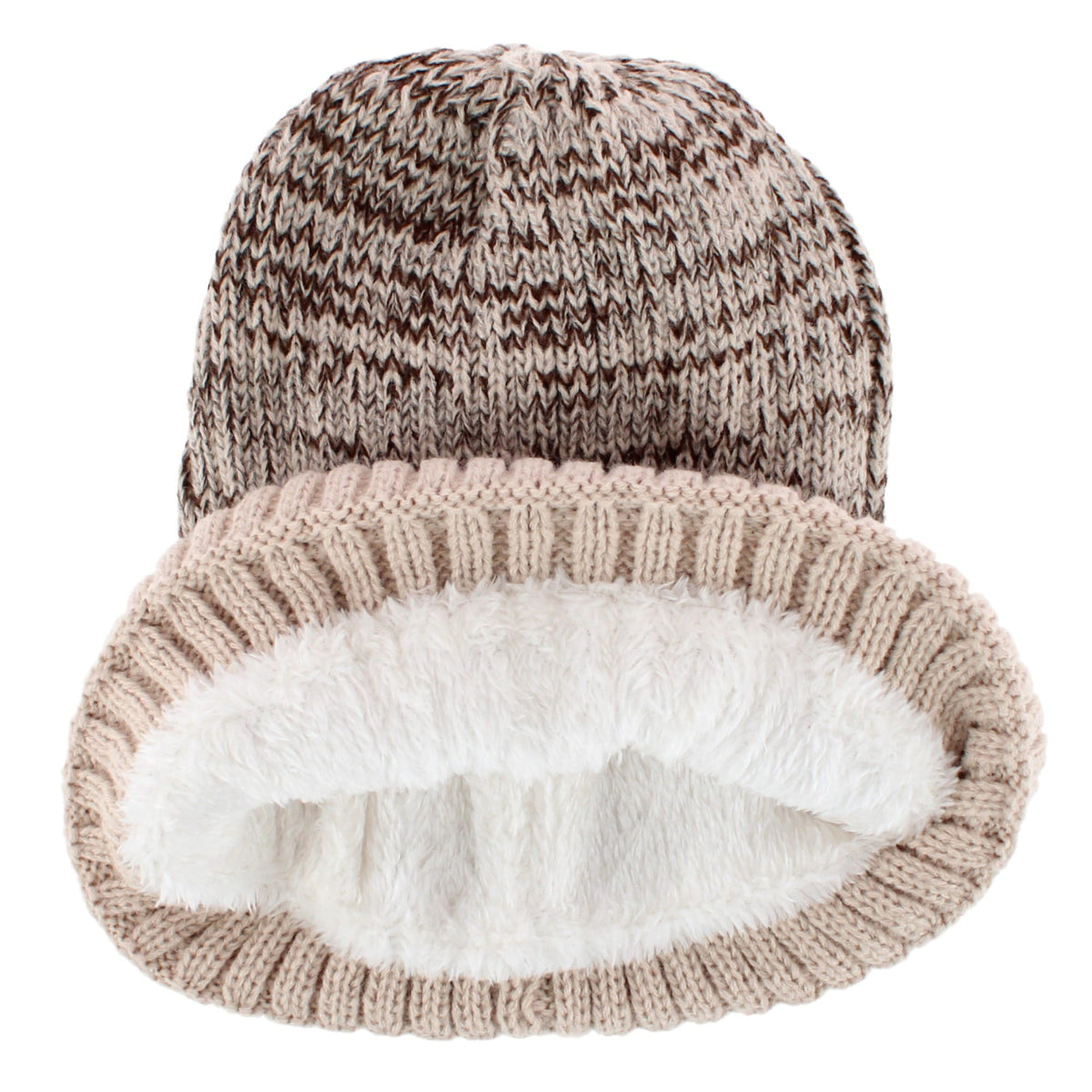 Polar Extreme Boys' Marled Ribbed Winter Beanie & Gloves Set - Tan