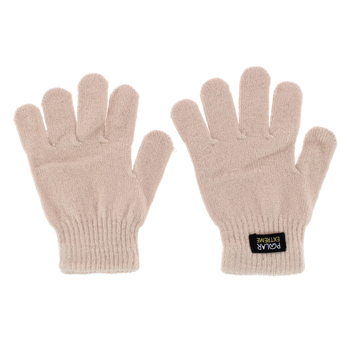 Polar Extreme Boys' Marled Ribbed Winter Beanie & Gloves Set - Tan