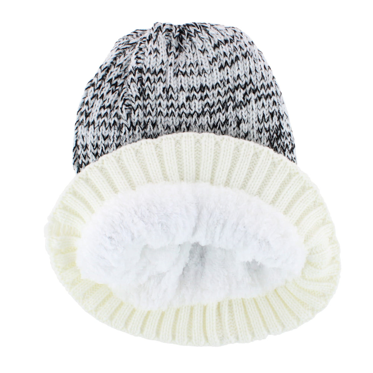 Polar Extreme Boys' Marled Ribbed Winter Beanie & Gloves Set - White