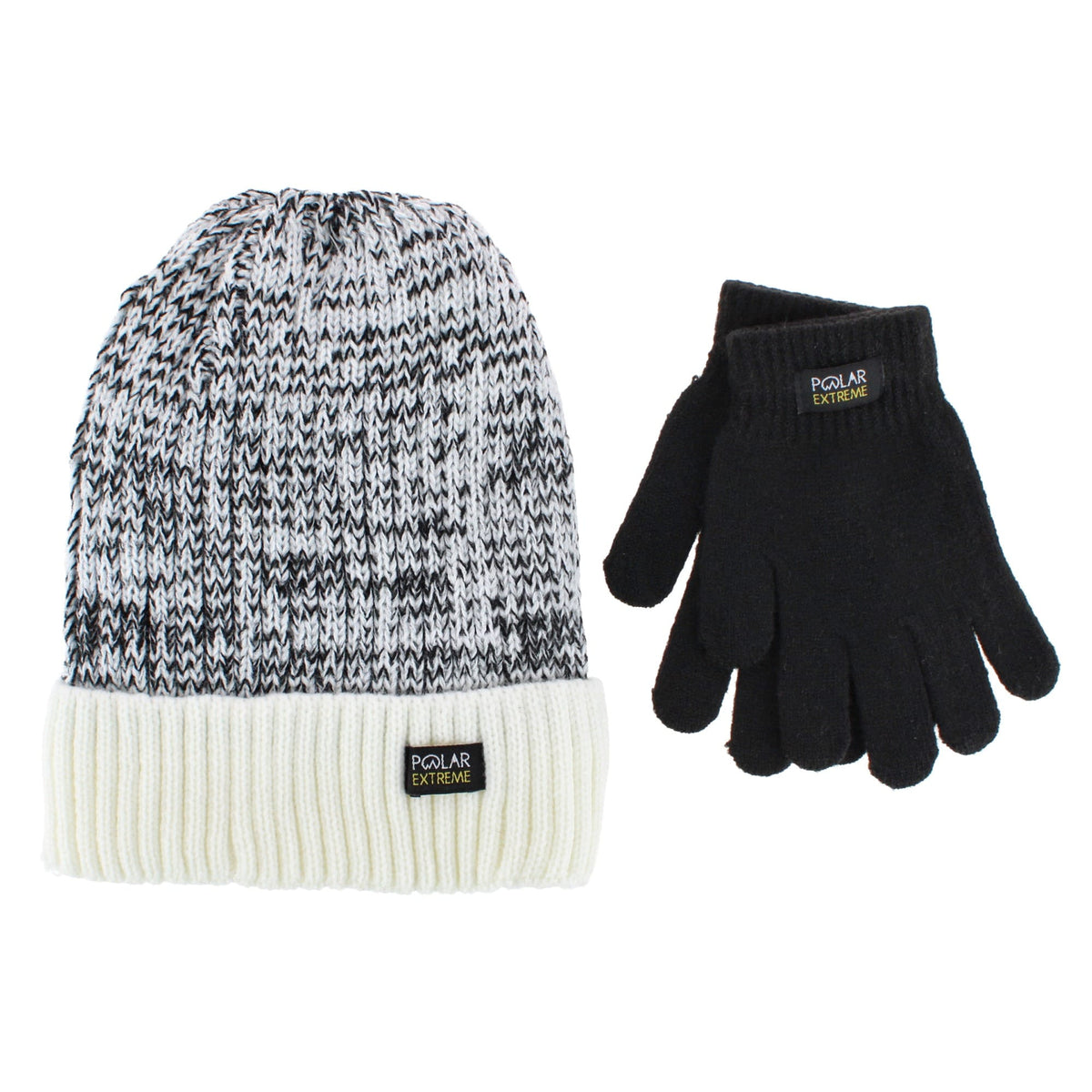 Polar Extreme Boys' Marled Ribbed Winter Beanie & Gloves Set - Boys' Marled Ribbed Winter Beanie & Gloves Set