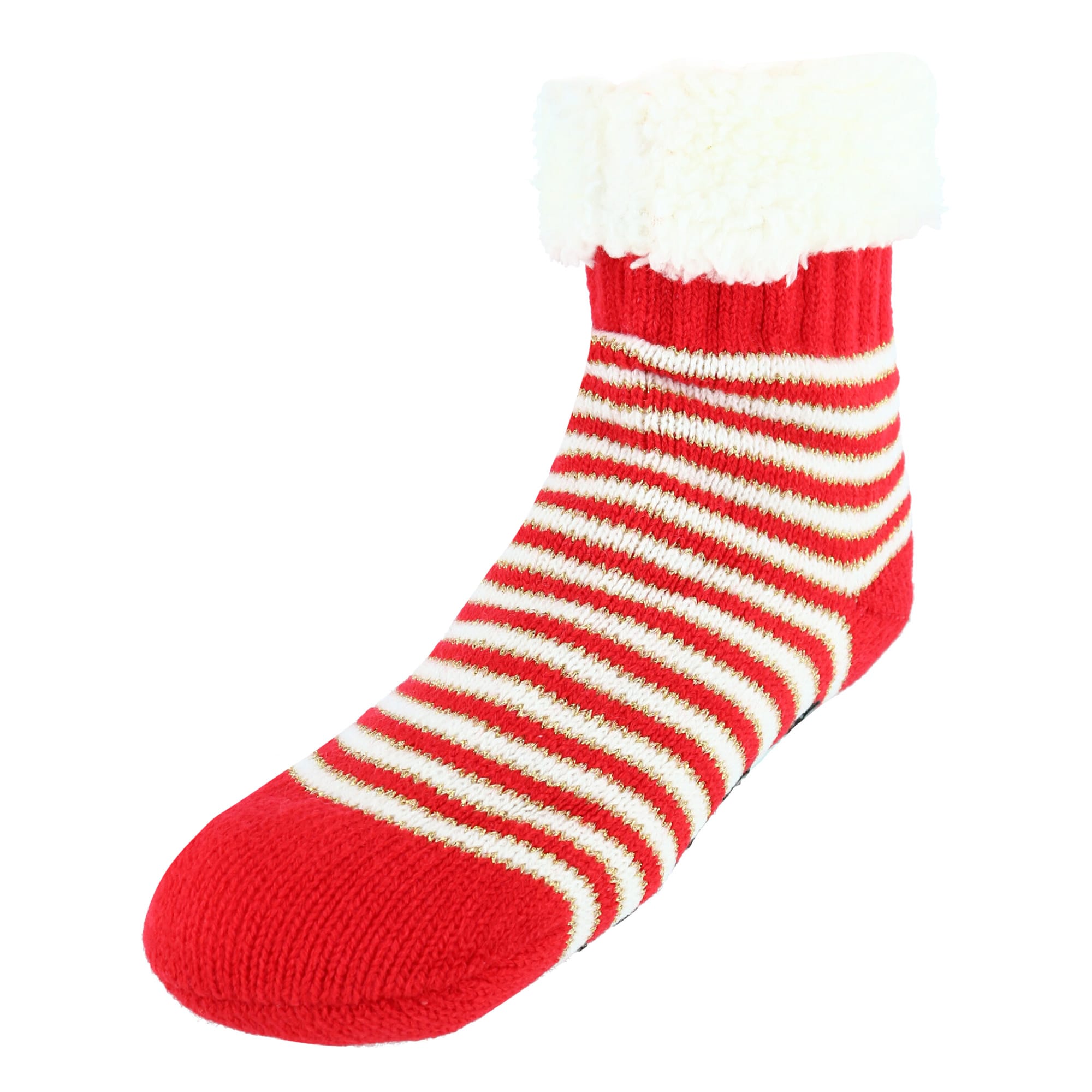 Polar Extreme Girl's Novelty Patterned Slipper Sock with Sherpa Cuff