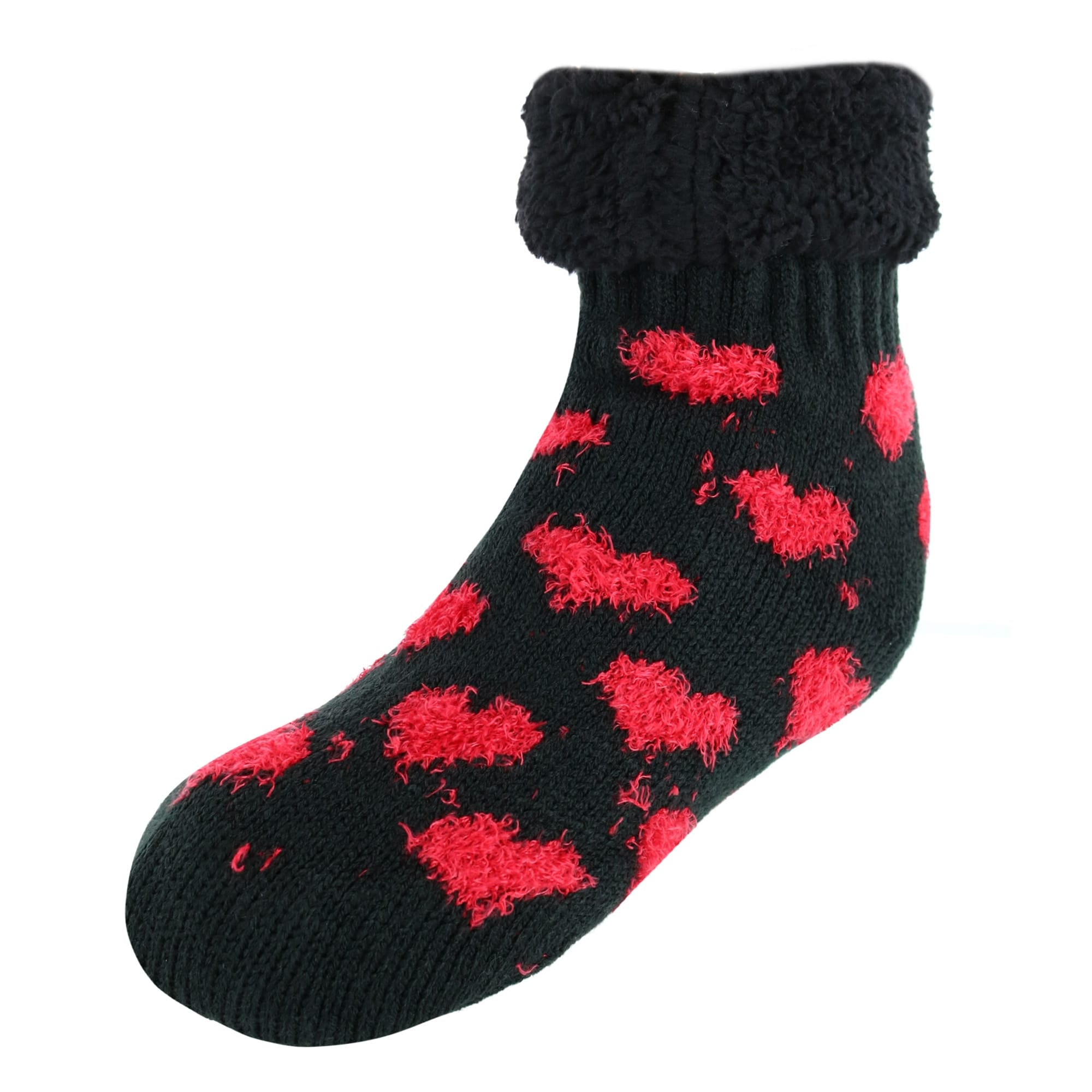 Polar Extreme Girl's Novelty Patterned Slipper Sock with Sherpa Cuff - Girl's Novelty Patterned Slipper Sock with Sherpa Cuff