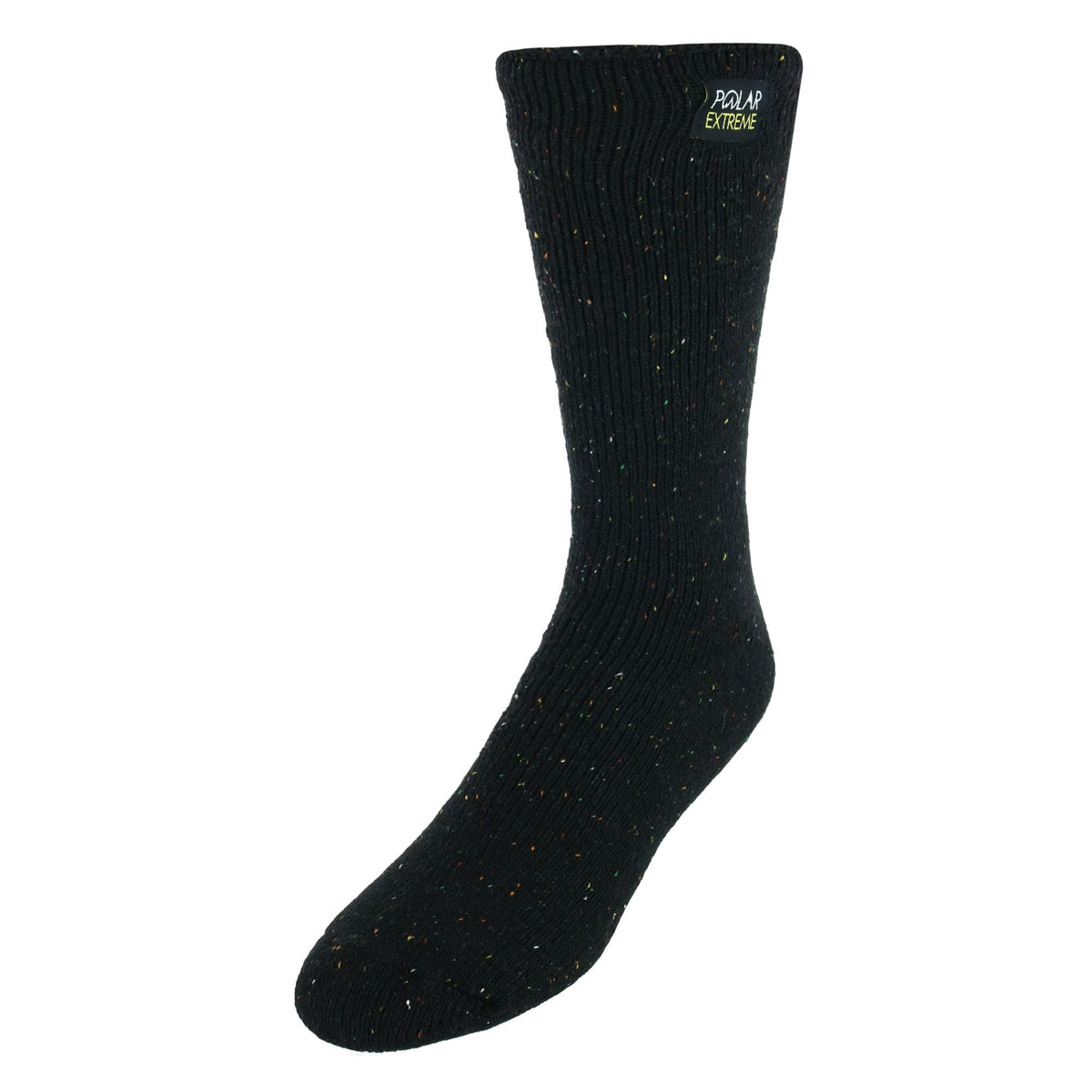 Polar Extreme Men's Assorted Stripes and Solids Slipper Socks - Black Marled