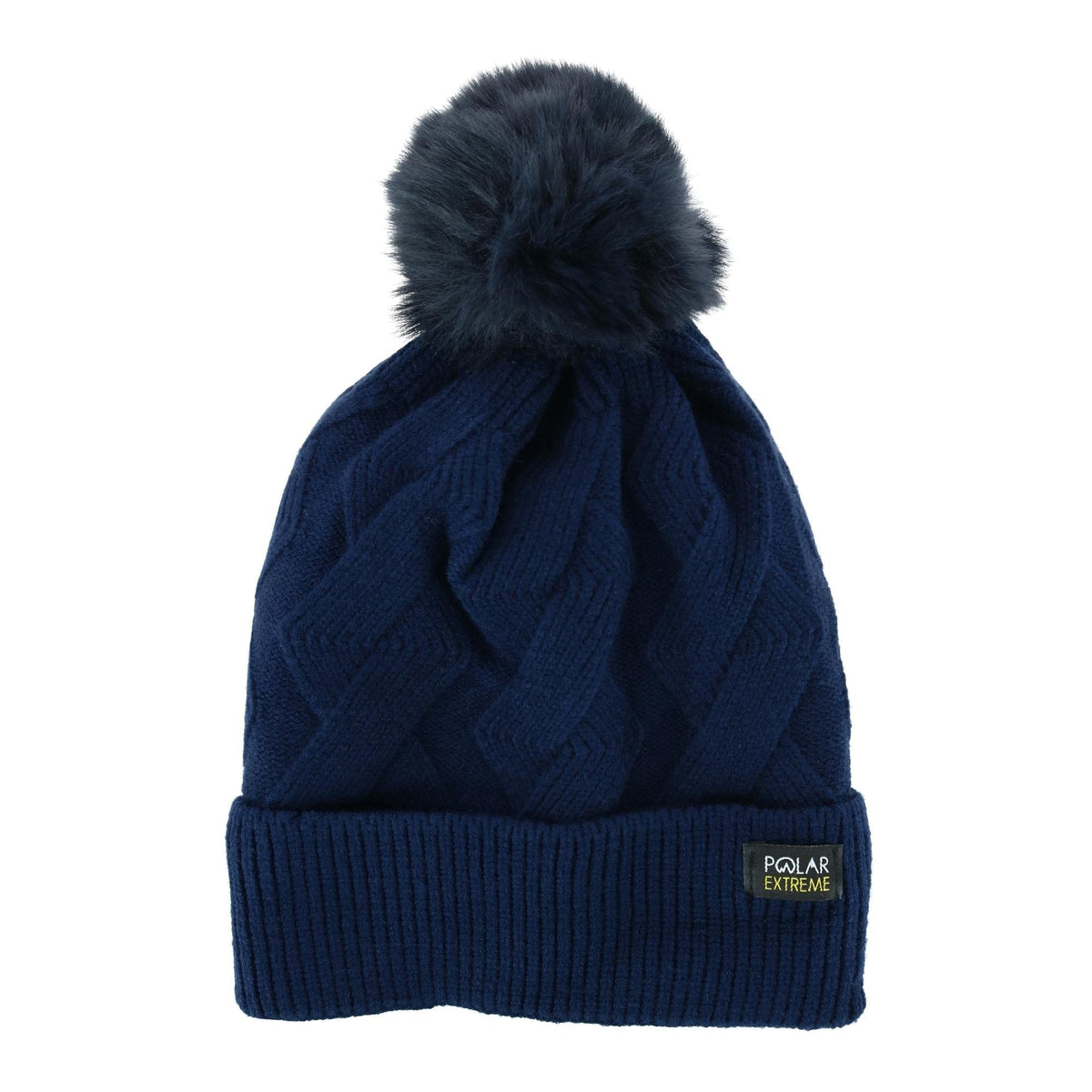 Polar Extreme Women's Zigzag Print Beanie Cuff Cap with Sherpa Lining