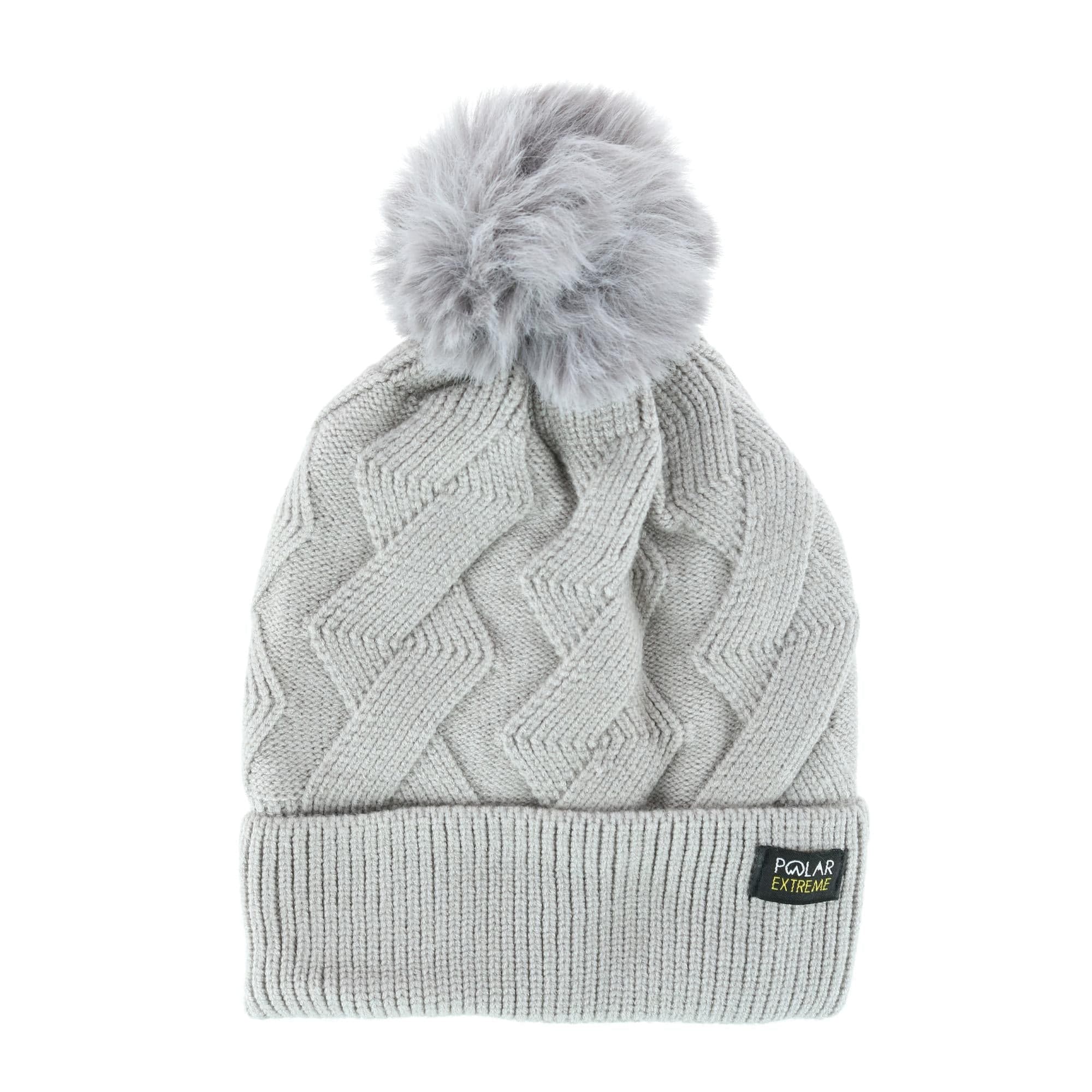 Polar Extreme Women's Zigzag Print Beanie Cuff Cap with Sherpa Lining - Women's Zigzag Print Beanie Cuff Cap with Sherpa Lining