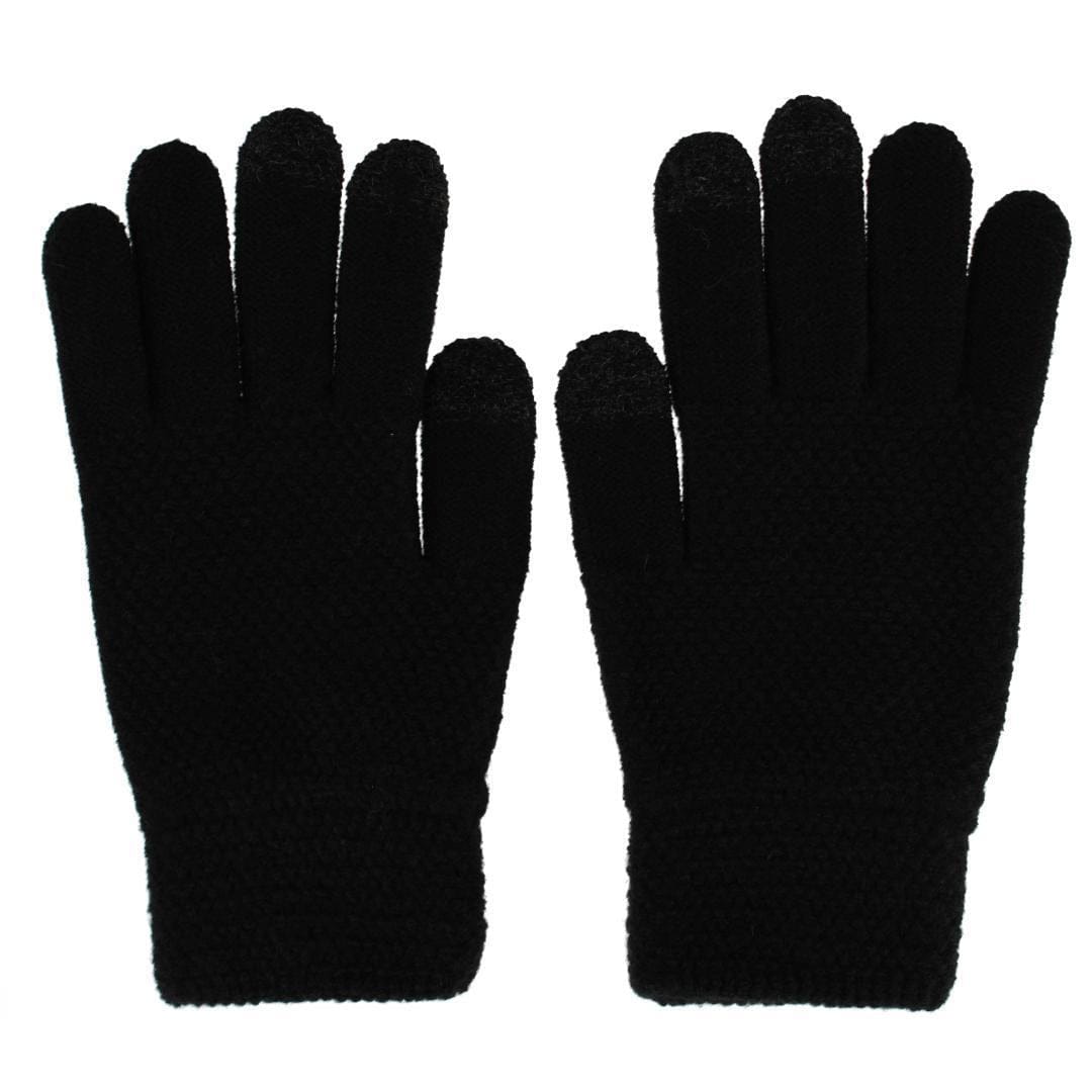 Polar Extreme Women's One Size Lined Headband and Texting Glove Winter Set - Black