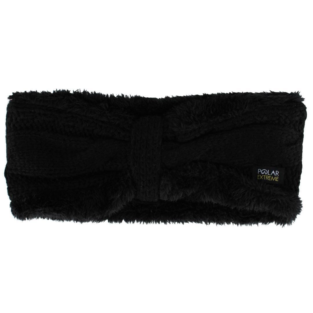 Polar Extreme Women's One Size Lined Headband and Texting Glove Winter Set - Black