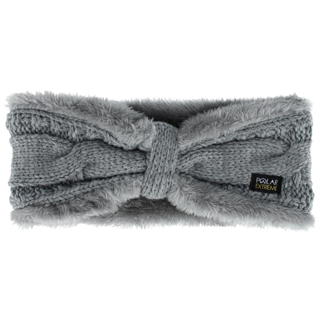 Polar Extreme Women's One Size Lined Headband and Texting Glove Winter Set - Gray