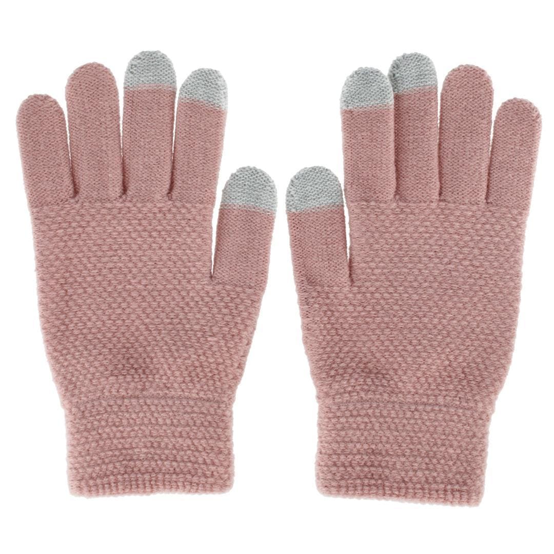 Polar Extreme Women's One Size Lined Headband and Texting Glove Winter Set - Pink