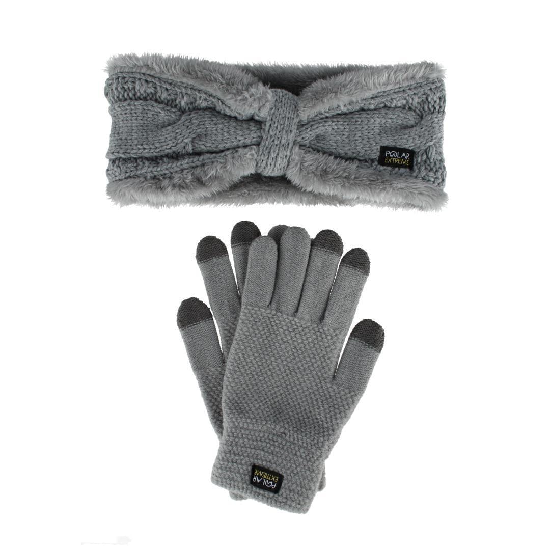 Polar Extreme Women's One Size Lined Headband and Texting Glove Winter Set - Women's One Size Lined Headband and Texting Glove Winter Set