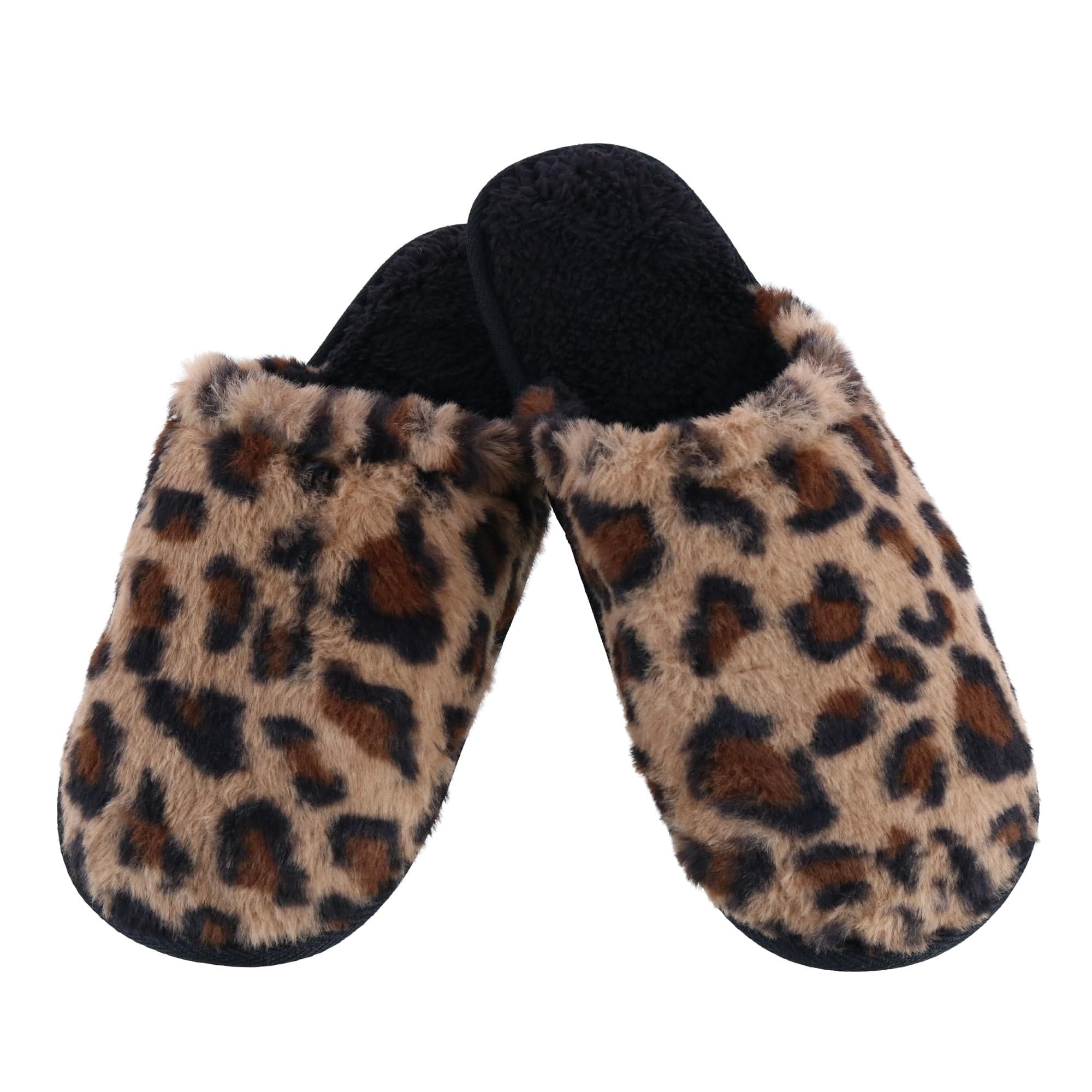 Polar Extreme Women's Leopard Print Sherpa Lined Slippers - Leopard